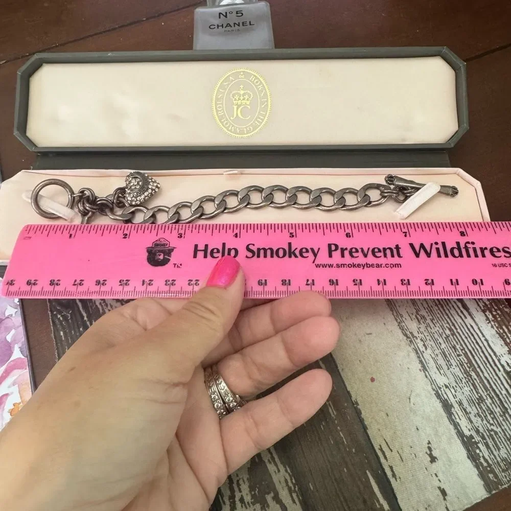 NEW VTG Y2K Antique Bronze Juicy Couture J Link Bracelet